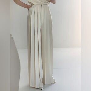 Pleated High Waist Wide Leg Pants - Commense